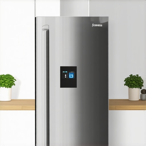 Smart refrigerator with energy monitoring features in modern kitchen