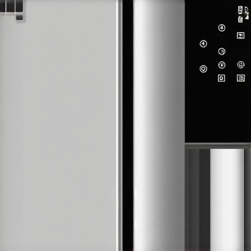 Close-up of a smart refrigerator's control panel with digital display
