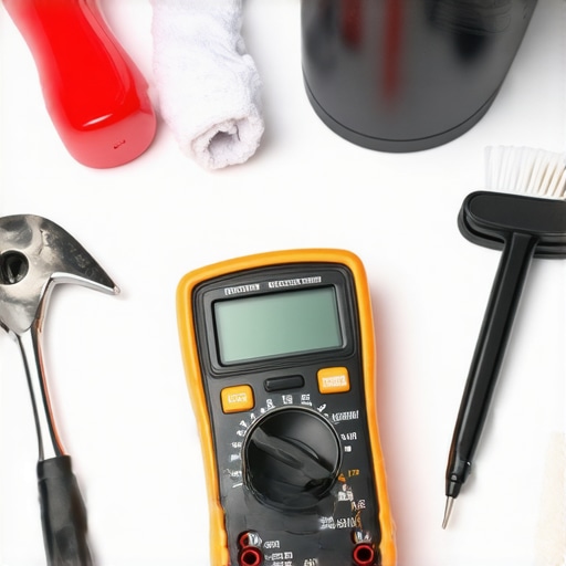 Using a Multimeter for Appliance Maintenance A person using a digital multimeter to check an appliance's electrical connection.