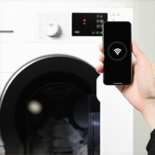 Smart washing machine being connected to Wi-Fi for AI optimization
