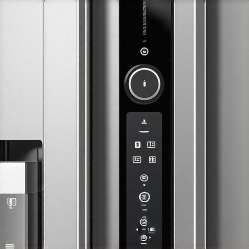 Smart Refrigerator Control Panel Settings Close-up of a smart refrigerator's digital display showing temperature and settings options.