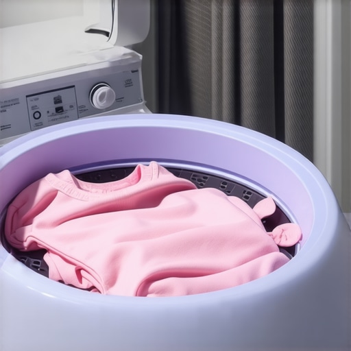 Close-up of a washing machine drum with soft fabric gym clothes, highlighting delicate cycle features