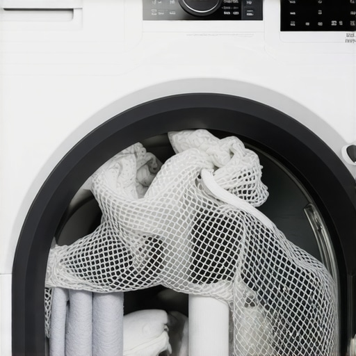 A sleek 2026 washing machine with delicate laundry in mesh bags ready for gentle wash