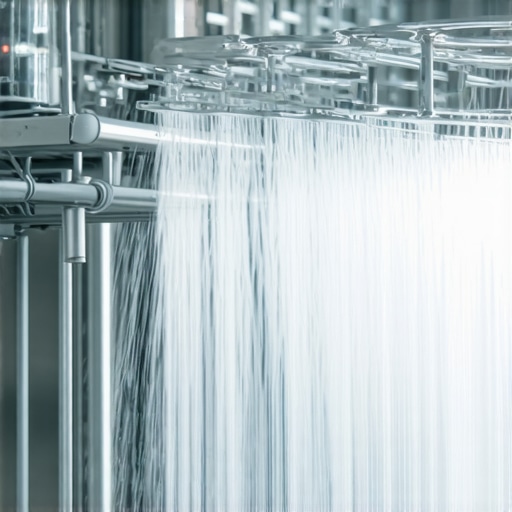 Dishwasher spray arm with water jets cleaning glasses carefully