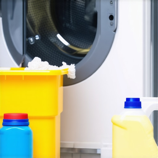 Technician wiping down a washing machine drum and detergent compartment