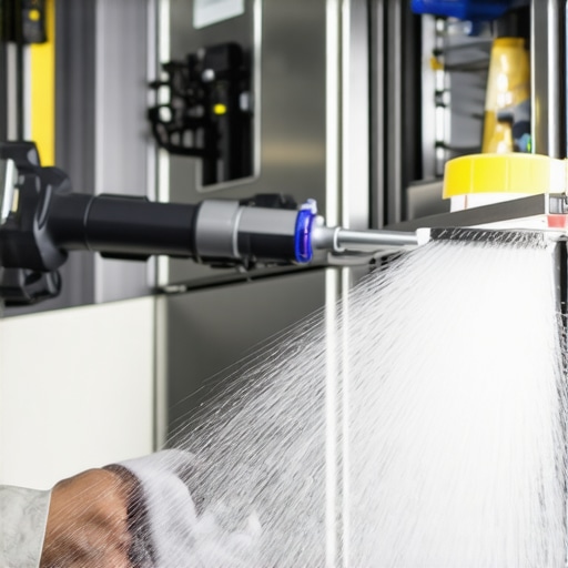 Technician cleaning dishwasher spray arm for maintenance