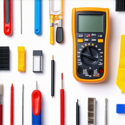 A collection of professional tools for appliance diagnostics and repair arranged on a workbench.