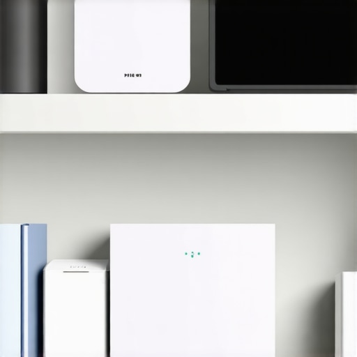 A Wi-Fi router positioned in an open space with smart kitchen appliances around it to ensure strong signal.