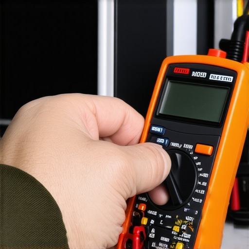 Person testing appliance wiring with a multimeter to diagnose electrical issues.