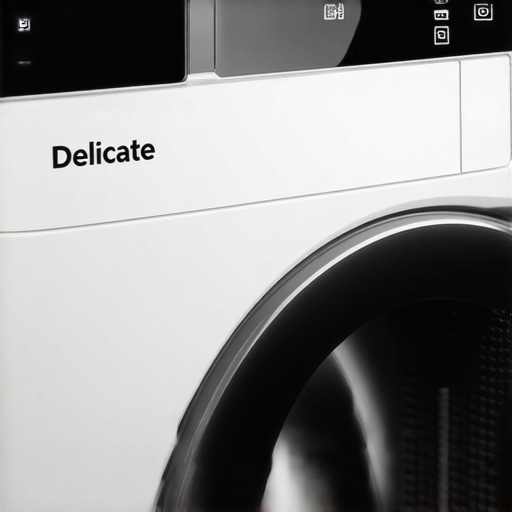 A close-up of a washing machine control panel highlighting gentle fabric care settings.
