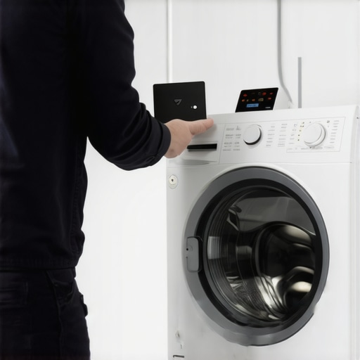 Optimizing Wi-Fi Router Placement in Laundry Room Person repositioning Wi-Fi router in laundry room for better signal