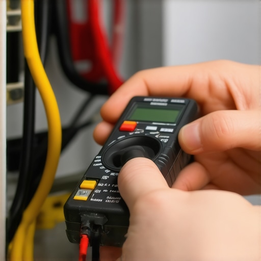 Using a Multimeter for Appliance Diagnostics A technician testing an appliance's electrical wiring with a digital multimeter
