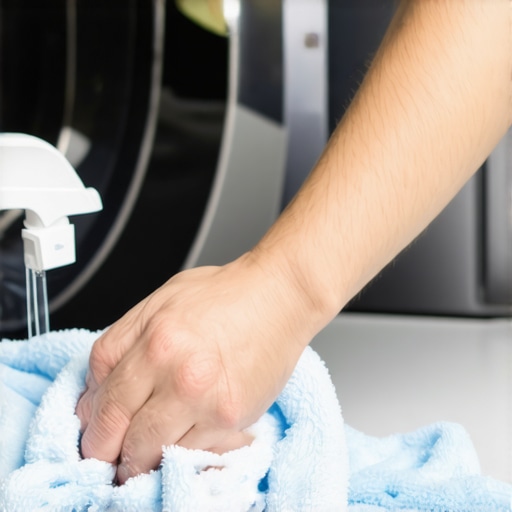 Person wiping the washing machine gasket with vinegar to prevent mold and odors
