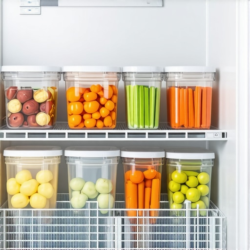 Organized Small Freezer Layout A well-organized small freezer with labeled containers and efficient storage.