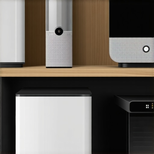 Smart home appliances communicating wirelessly in a modern kitchen.