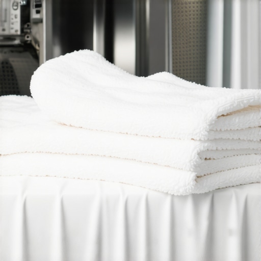 Soft cotton towels inside a modern washing machine