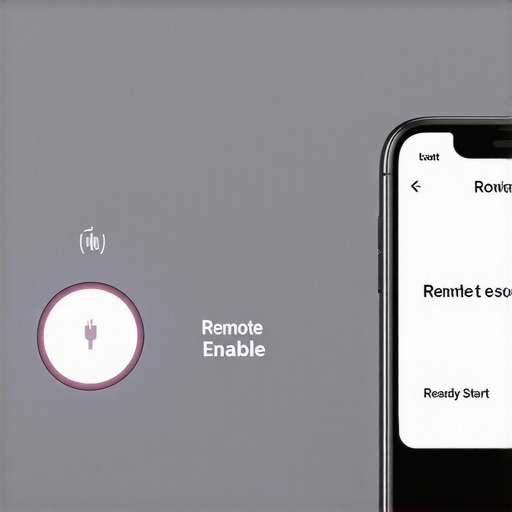 Close-up of a smart dishwasher control panel with remote start activated.