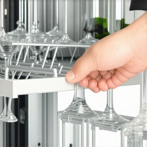 Adjusting Dishwasher Rack Height A person adjusting the middle rack of a dishwasher using side levers to make more space for dishes.