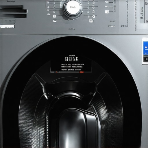 A digital display on a smart washing machine showing calibration settings.