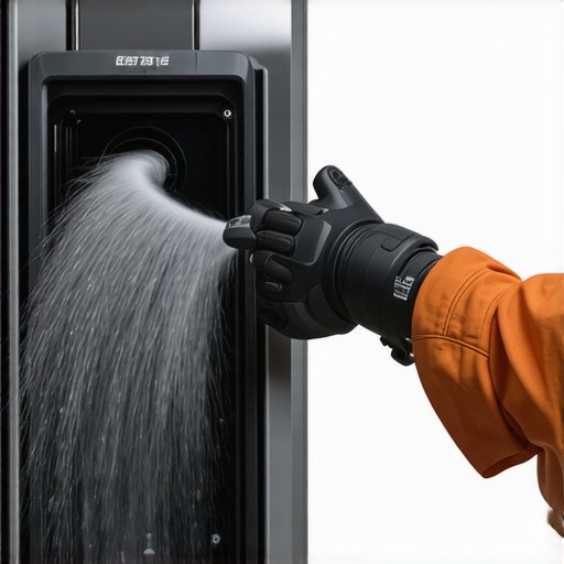Person vacuuming dust from the back coils of a smart refrigerator.