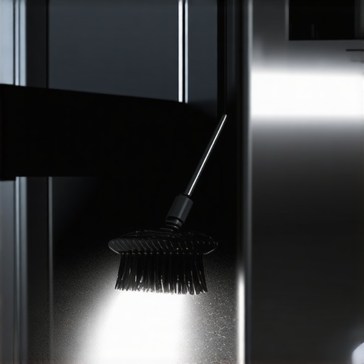 Cleaning Refrigerator Condenser Coils for Efficiency A person using a specialized brush to remove dust from refrigerator coils to improve cooling efficiency.