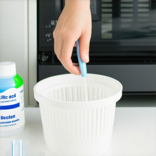 Close-up of a person removing a dishwasher filter for cleaning