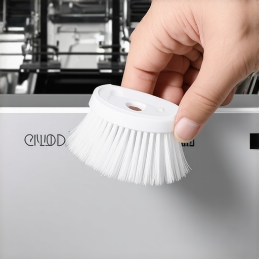 Expertly cleaning the hidden sensor in a modern dishwasher to ensure better cleaning performance.