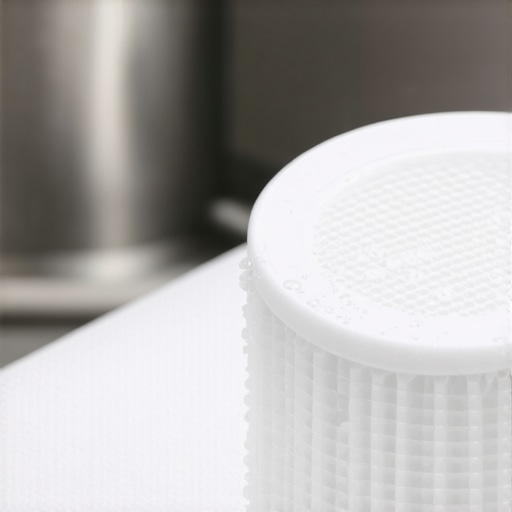 A clean dishwasher filter showing the fine mesh needed for proper airflow and drying.