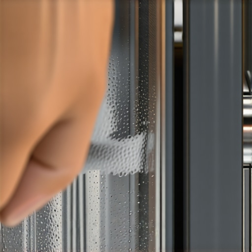 A detailed view of a person cleaning a small dishwasher sensor to improve cleaning performance.