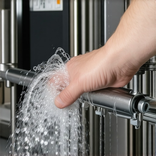Cleaning the dishwasher spray arm A person rinsing debris out of a dishwasher spray arm to improve water flow.