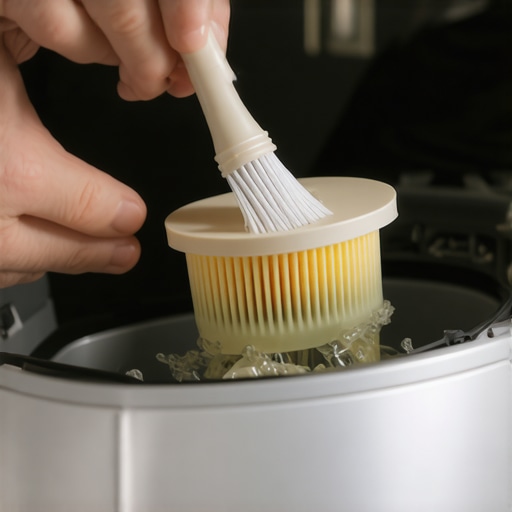 Cleaning the hidden washing machine pump filter Person cleaning a debris-clogged filter on a front-load washing machine.