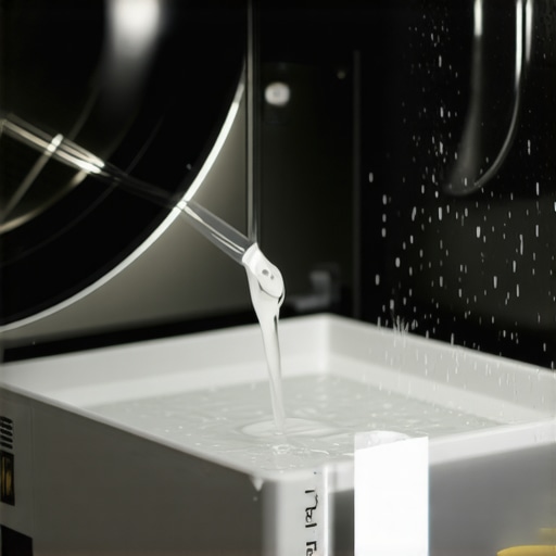 Correct HE Detergent Dosage Close-up of pouring the correct amount of detergent into an HE washing machine drawer.