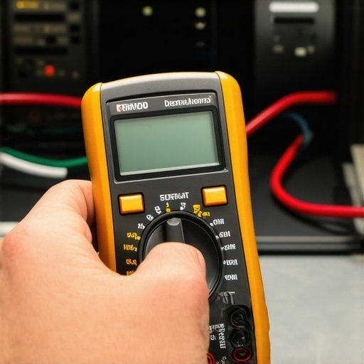 DIY Appliance Maintenance with Multimeter Close-up of testing appliance components for maintenance