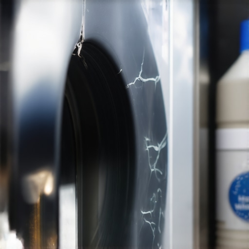 Damage caused by vinegar on washing machine seals Corroded rubber gasket on a washing machine due to using vinegar as a cleaner