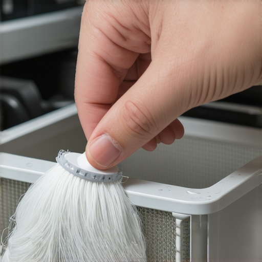 Deep Cleaning Appliance Filters Close-up of cleaning a dishwasher filter for better maintenance.