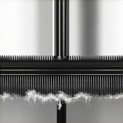 Deep Cleaning Refrigerator Coils with a Specialized Brush A person using a flexible coil brush to clean the underside of a modern refrigerator to improve energy efficiency.