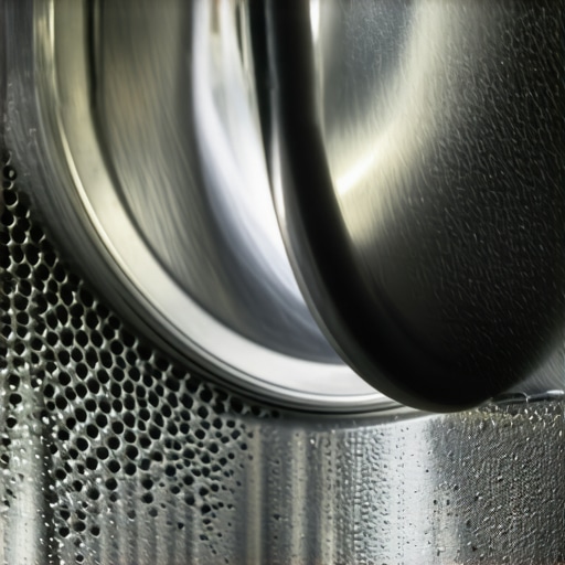 Detergent residue buildup in washing machine Waxy grey soap scum and mold buildup on the back of a washing machine drum