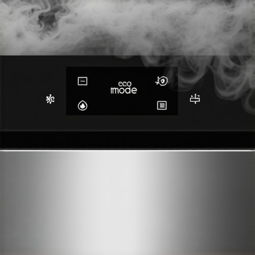 A close-up of the control panel of a modern dishwasher showing the eco mode setting.