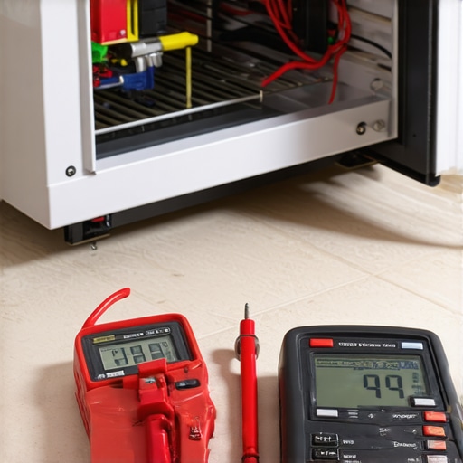 Close-up of a multi-meter and vacuum attachment for appliance repair.