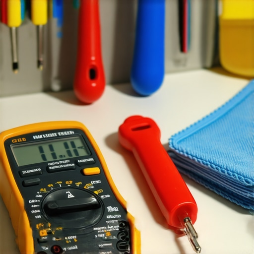 Testing appliance heating element with a digital multimeter and maintenance tools