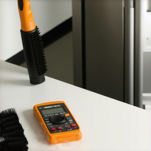Essential Maintenance Tools for Smart Appliances A refrigerator coil brush and multimeter for home appliance maintenance