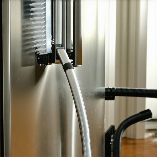Essential refrigerator coil cleaning tool Flexible brush cleaning dust from refrigerator condenser coils