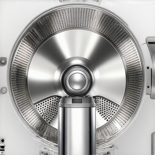 Heavy Duty Washing Machine Agitator Detail A detailed shot of a robust washing machine agitator and stainless steel drum for large family loads.