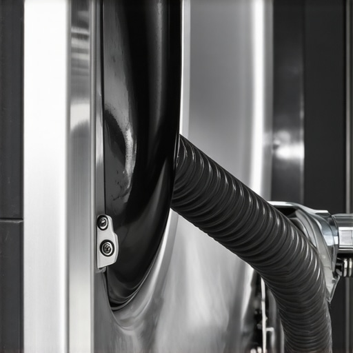 Close-up of washing machine suspension rod and waxy buildup inside the cabinet.