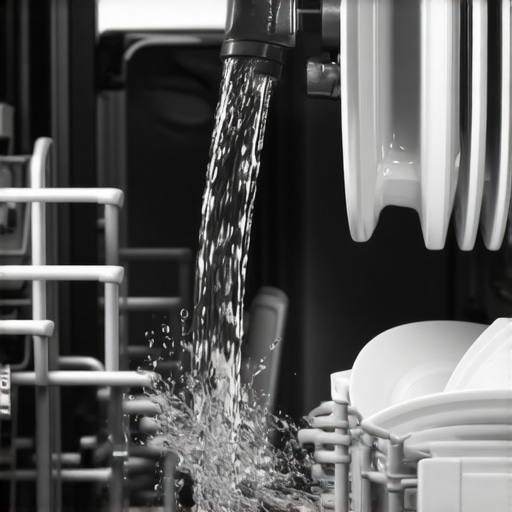 Inside a Modern Dishwasher Sensor System A view of the internal spray arms and sensors of a high-tech dishwasher.