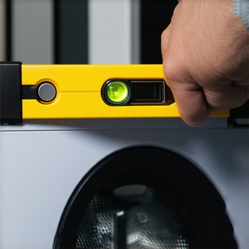 Using a spirit level to balance a washing machine