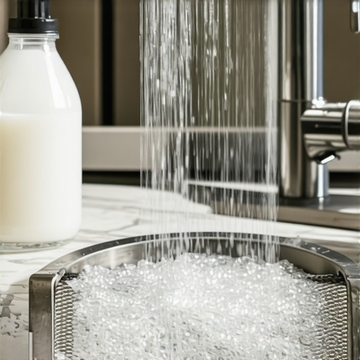 Cleaning the hidden filter of an energy-efficient dishwasher with vinegar.