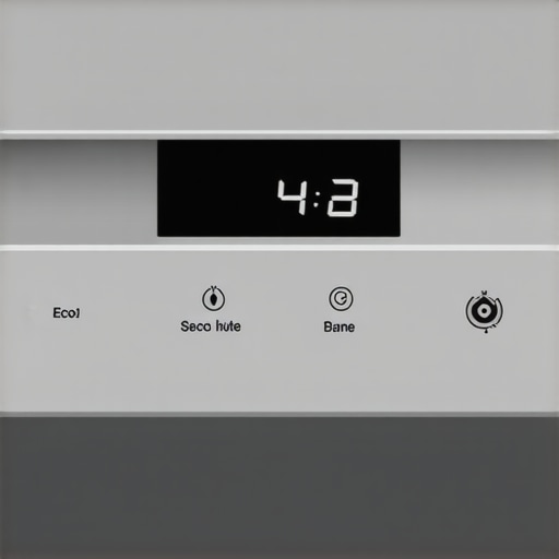 Digital display on a dishwasher showing an energy-efficient long wash cycle.
