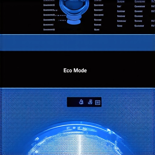 A digital display on a smart washing machine highlighting the eco mode setting.