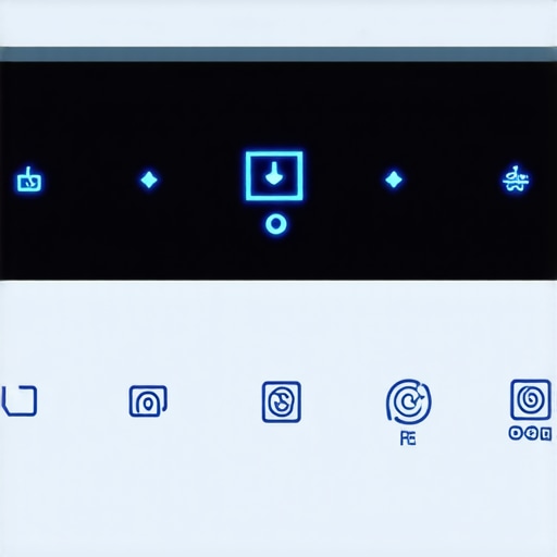 Modern Smart Appliance Control Panel Close-up of a glowing digital control panel on a smart home appliance